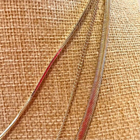 NWT Fashion Accents gold tone multi-strand necklace w/ cubic zirconia charm - Picture 6 of 11